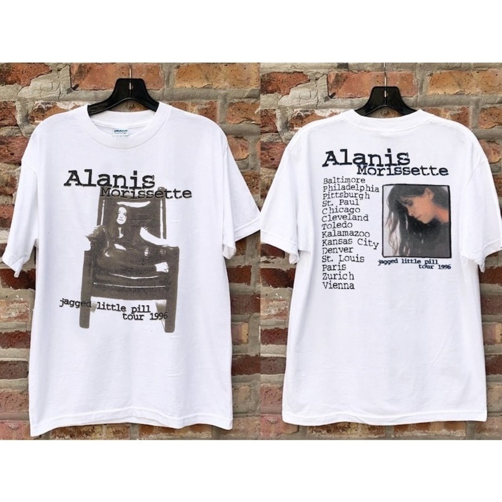 1996 Alanis Morissette Jugged Little Pill Tour Alanis Morissette Shirt 2 Sided